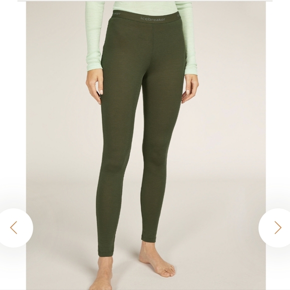 Icebreaker Women's Merino Wool 175 Green Leggings & Long sleeve Top XL NWT - Picture 8 of 15